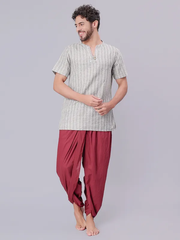 Maroon_Pure_Cotton_Regular_Dhoti_For_Mens