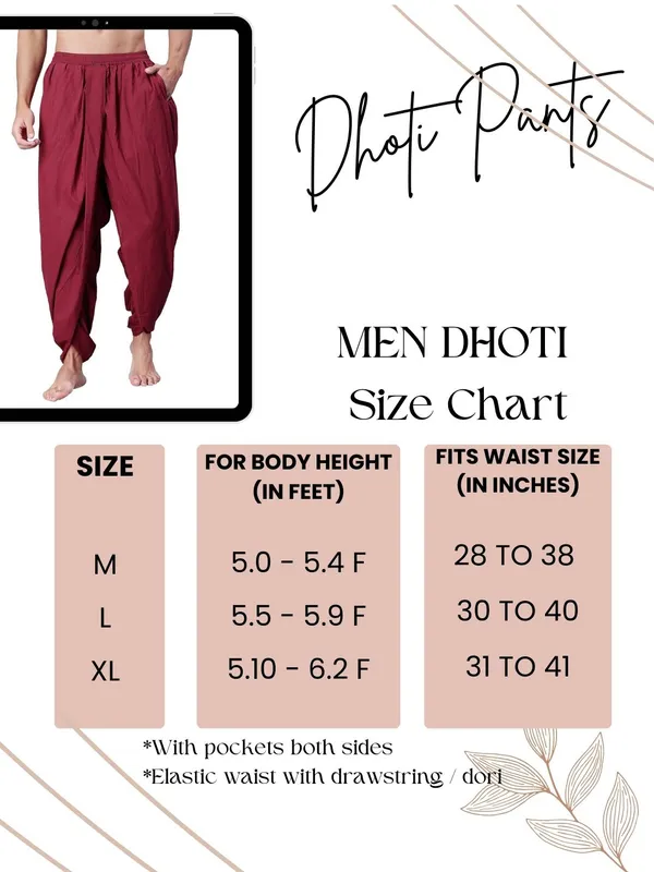 Maroon_Pure_Cotton_Regular_Dhoti_For_Mens