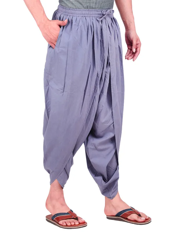 Grey_Men_Dhoti_Pants_with_Drawstring_Waist