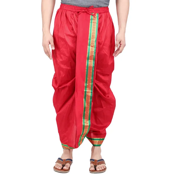 Red_Men_Dhoti_Pants_with_Drawstring_Waist
