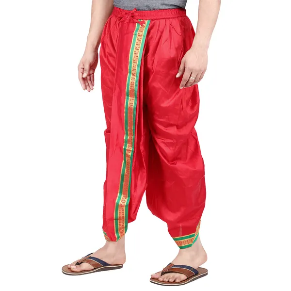 Red_Men_Dhoti_Pants_with_Drawstring_Waist