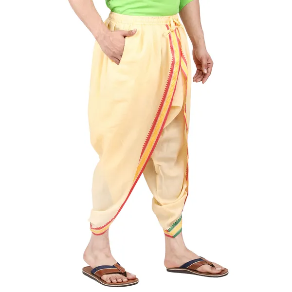 Yellow_Men_Dhoti_Pants_with_Drawstring_Waist