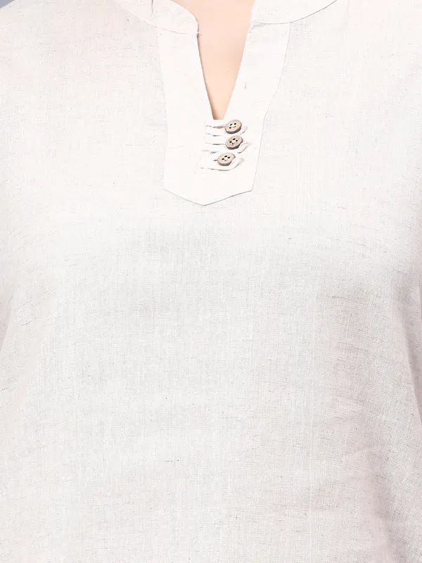 Off_White_Pure_Cotton_Regular_Kurta_For_Women