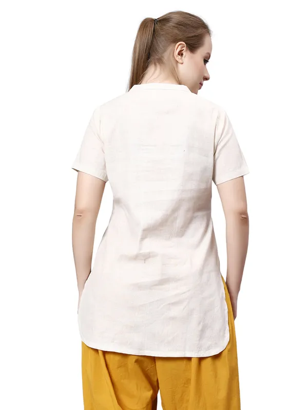 Off_White_Pure_Cotton_Regular_Kurta_For_Women
