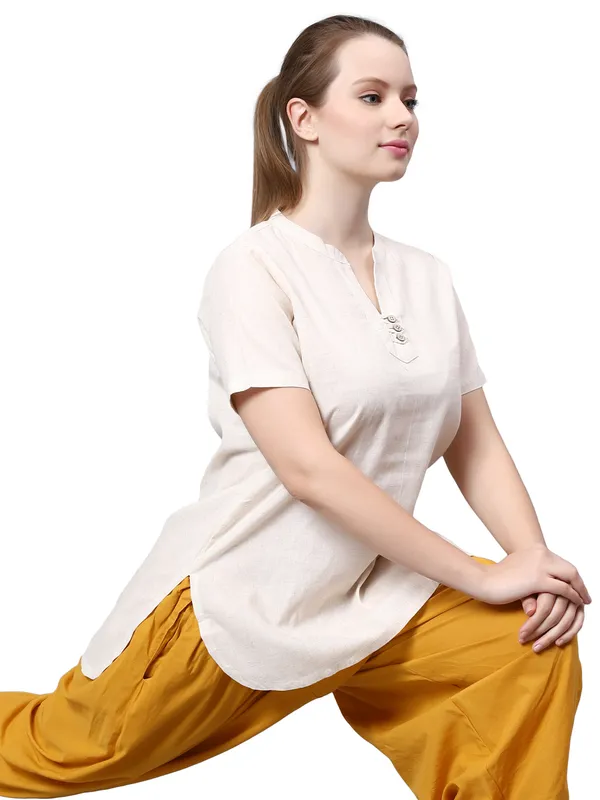 Off_White_Pure_Cotton_Regular_Kurta_For_Women