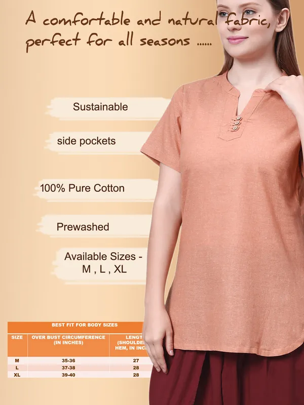 Saffron_Pure_Cotton_Regular_Kurta_For_Women