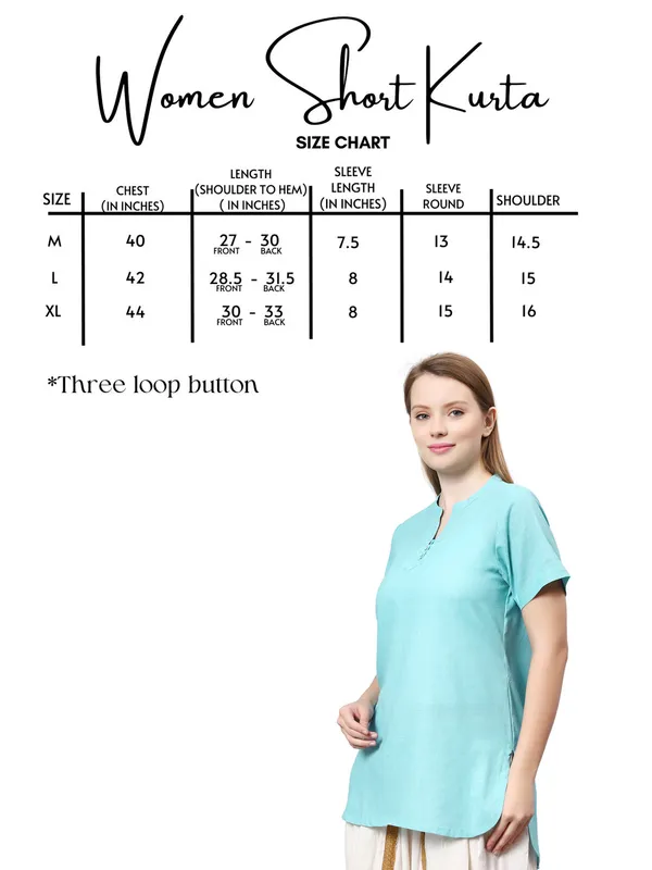 Turquoise__Pure_Cotton_Regular_Kurta_For_Women
