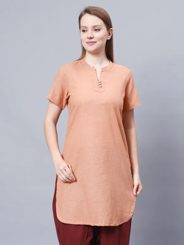 Saffron_Pure_Cotton_Regular_Kurta_For_Women