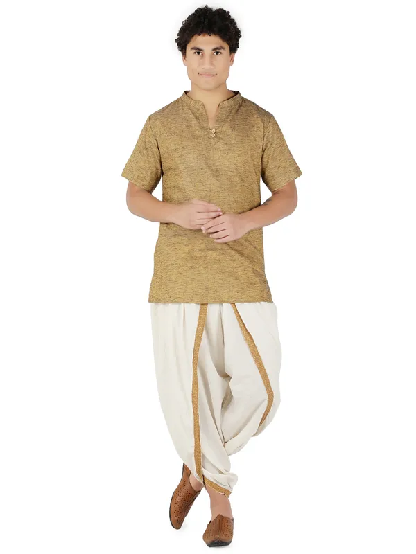 Mustard_Pure_Cotton_Regular_Kurta_For_Mens