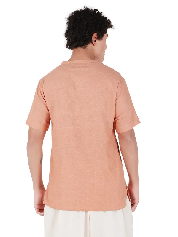 Saffron_Pure_Cotton_Regular_Kurta_For_Mens