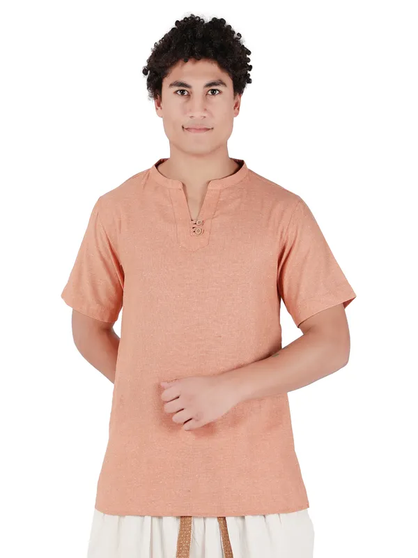 Saffron_Pure_Cotton_Regular_Kurta_For_Mens