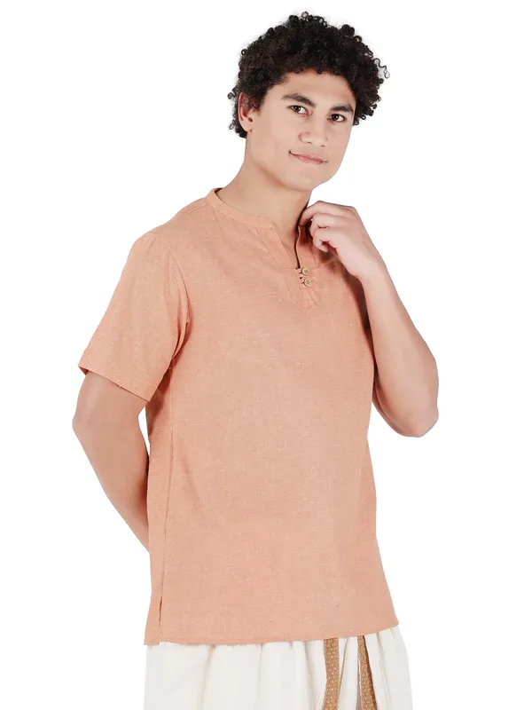 Saffron_Pure_Cotton_Regular_Kurta_For_Mens