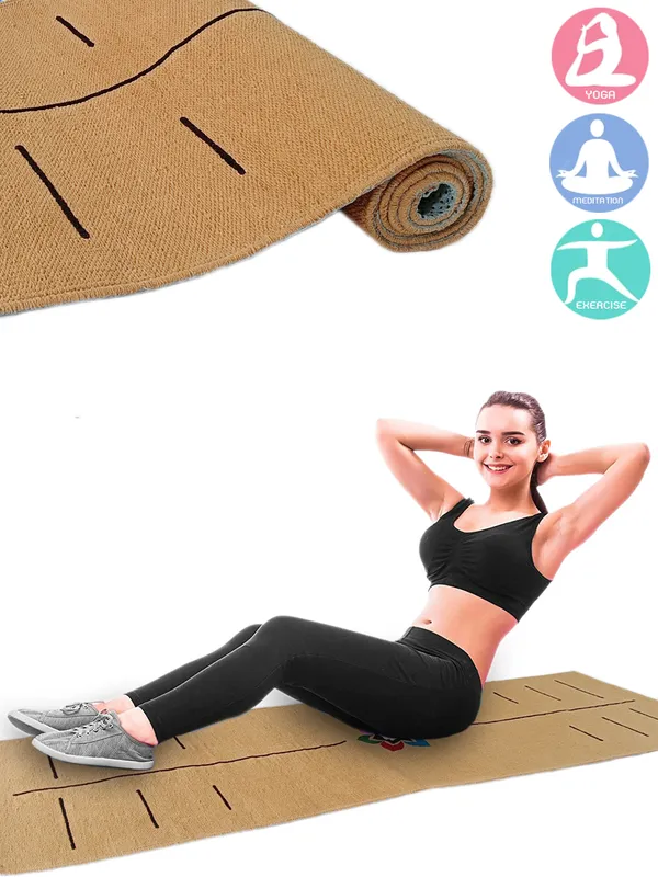 Brown_100%_Cotton_High_Density_Anti-Skid_Yoga_Mat