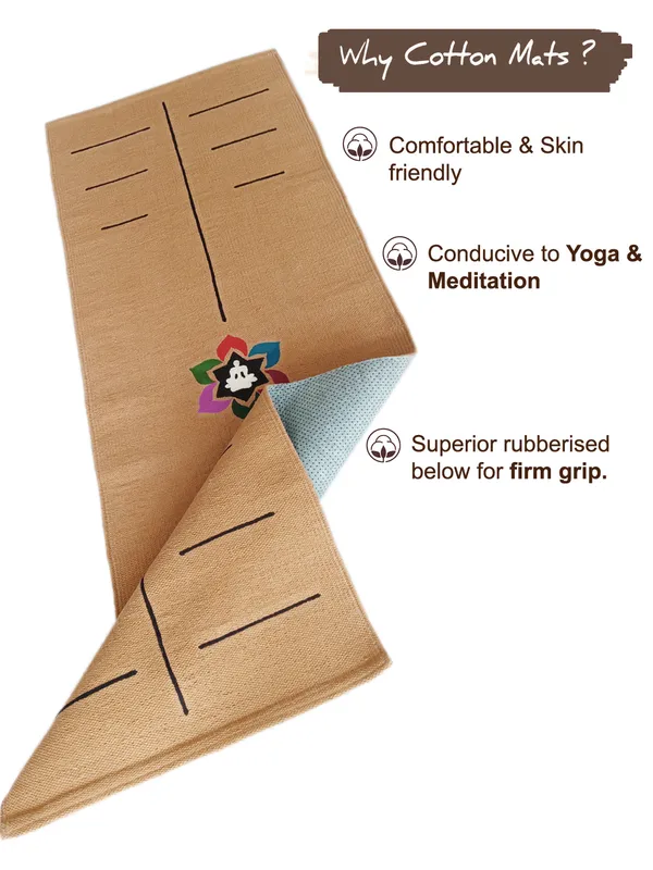 Brown_100%_Cotton_High_Density_Anti-Skid_Yoga_Mat