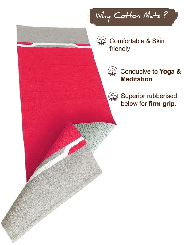 Red_100%_Cotton_High_Density_Anti-Skid_Yoga_Mat