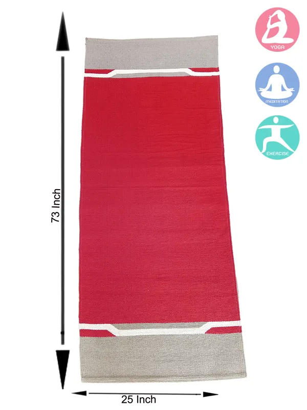 Red_100%_Cotton_High_Density_Anti-Skid_Yoga_Mat