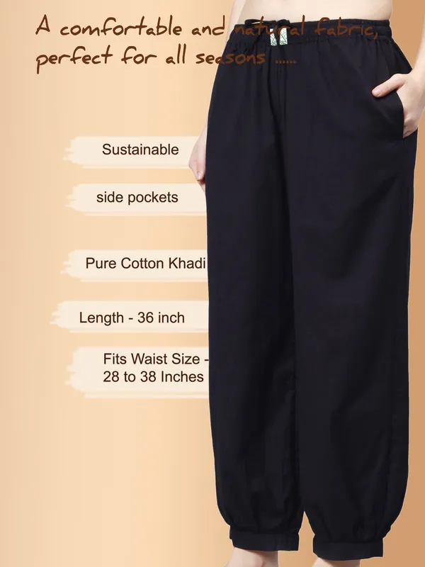 Black_Pure_Cotton_Regular_Yoga_Pant_For_Women
