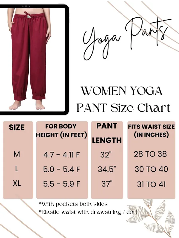Maroon_Pure_Cotton_Regular_Yoga_Pant_For_Women