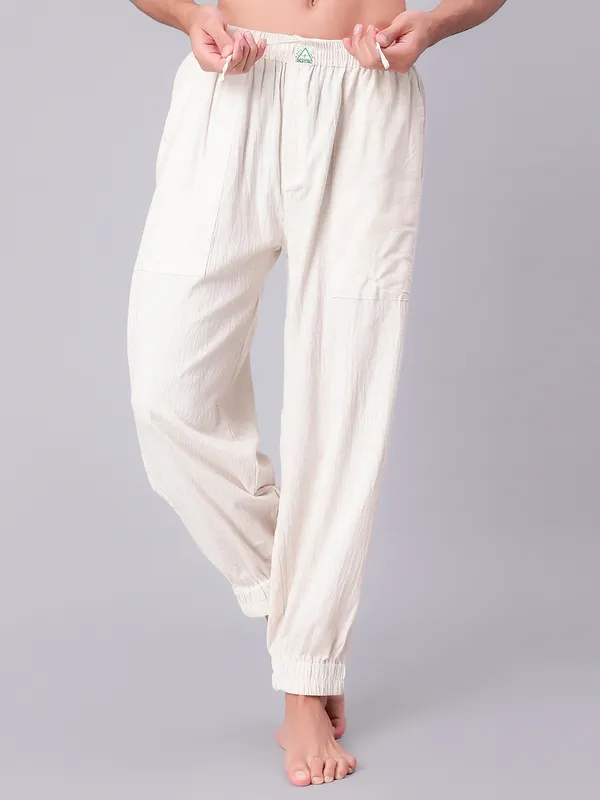 Off_White_Pure_Cotton_Regular_Yoga_Pant_For_Mens