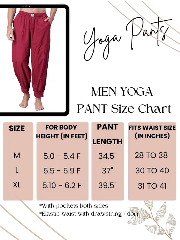 Maroon_Pure_Cotton_Regular_Yoga_Pant_For_Mens