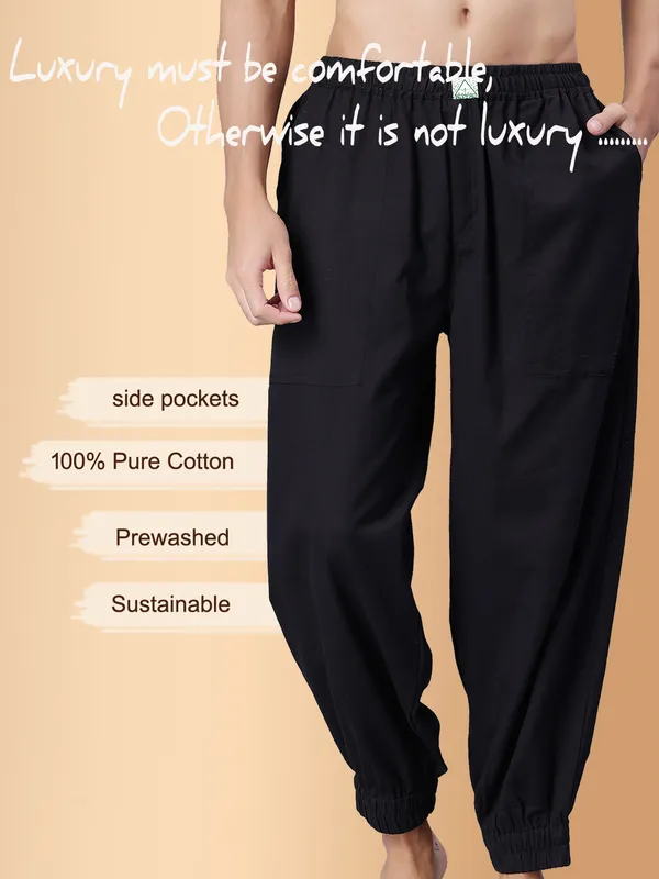 Black_Pure_Cotton_Regular_Yoga_Pant_For_Mens