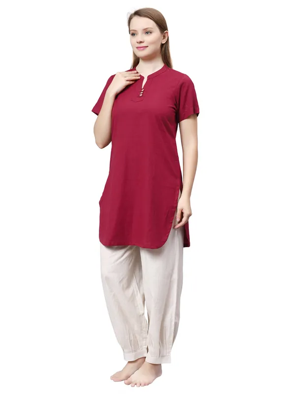 Off_White_Pure_Cotton_Regular_Yoga_Pant_For_Women