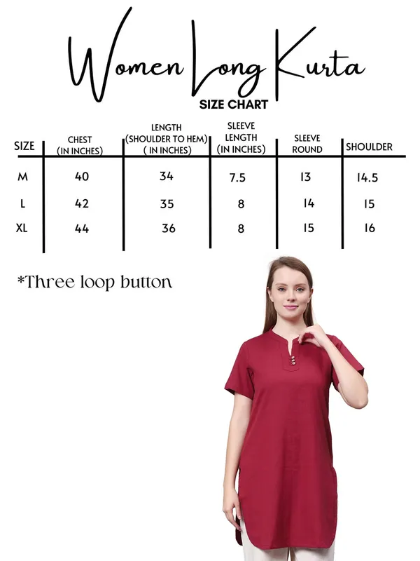 Maroon_Pure_Cotton_Regular_Kurta_For_Women