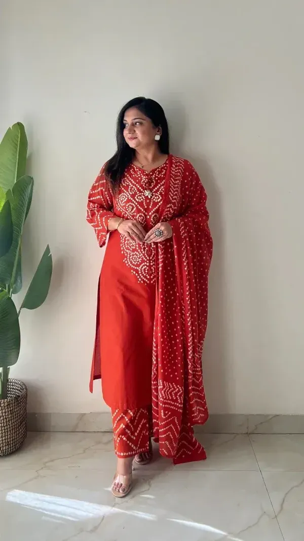 Rust_Orange_Bandhani_Printed_Kurta_Set_with_Palazzo