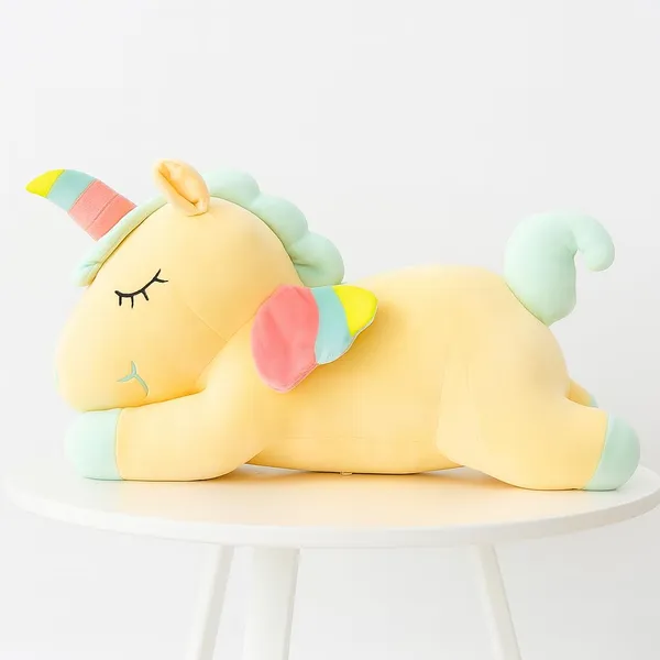 Yellow_&_Mint_Green_Cute_Unicorn_Plush_Pillow,_Soft_Stuffed_Animal_Toy,_Decorative_Cushion_(40_Cm)