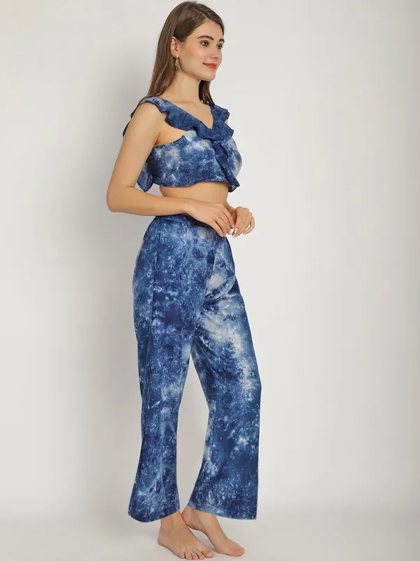 Blue_Tie_&_Dye_Printed_Frill_Top_&_Pants_Set