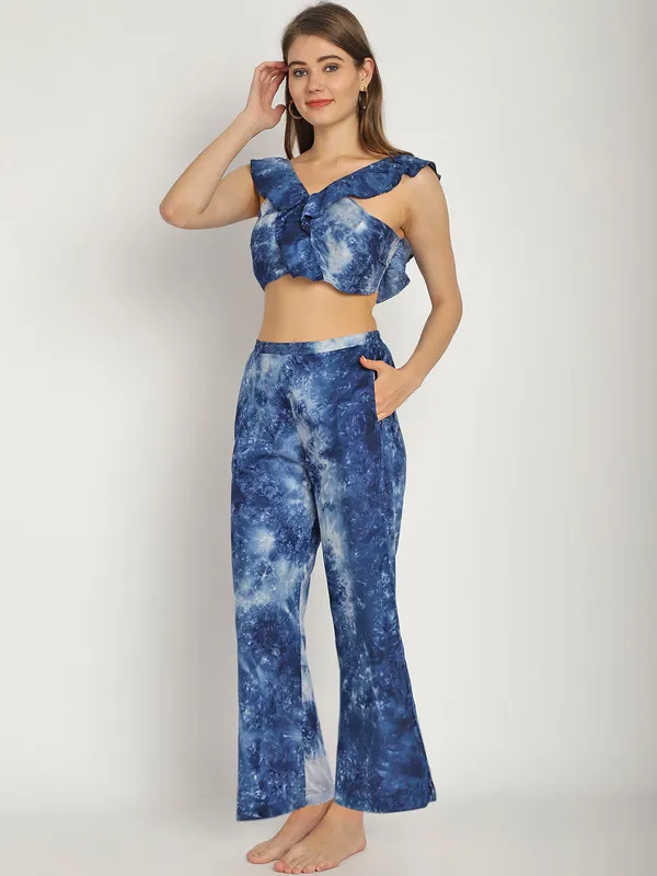 Blue_Tie_&_Dye_Printed_Frill_Top_&_Pants_Set