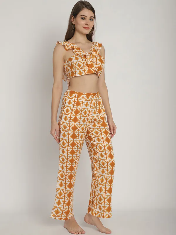 Mustard_Geometric_Printed_Frill_Top_&_Pants