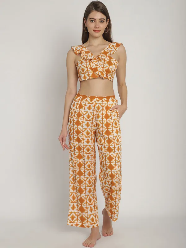 Mustard_Geometric_Printed_Frill_Top_&_Pants