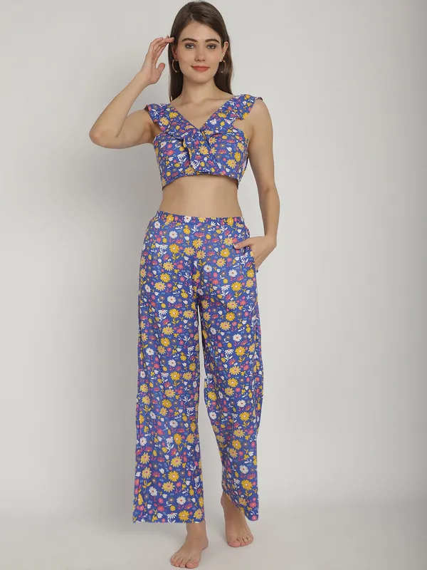 Blue_Floral_Printed_Frill_Top_&_Pants_Set
