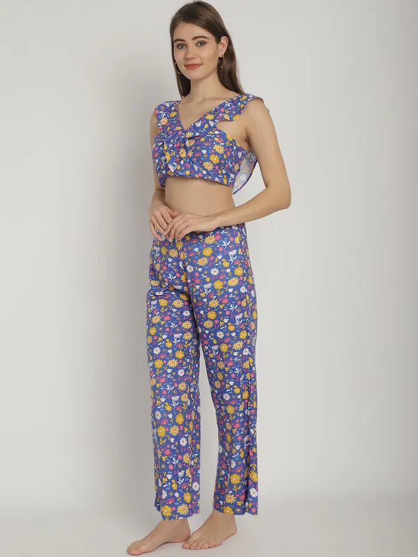 Blue_Floral_Printed_Frill_Top_&_Pants_Set