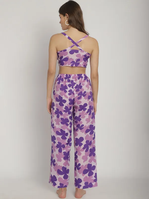 Purple_Floral_Top_&_Pants_Set_For_Women