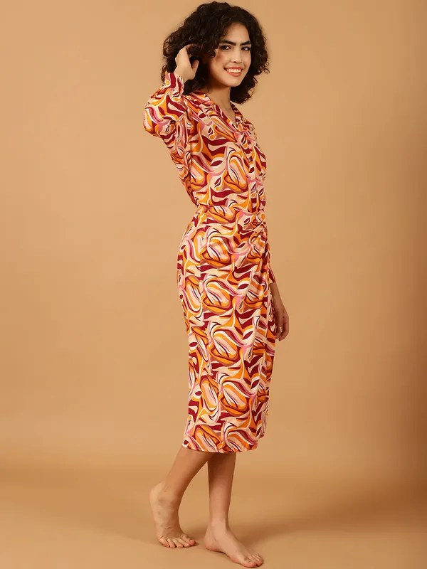 Peach_Abstract_Printed_Vacation_Wear_Set