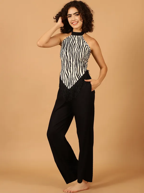 Zebra_Printed_&_Black_Solid_Co-Ord_Set_With_Fringes_for_Women