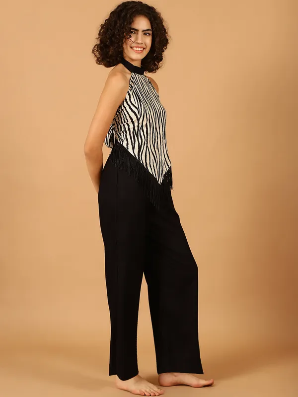 Zebra_Printed_&_Black_Solid_Co-Ord_Set_With_Fringes_for_Women