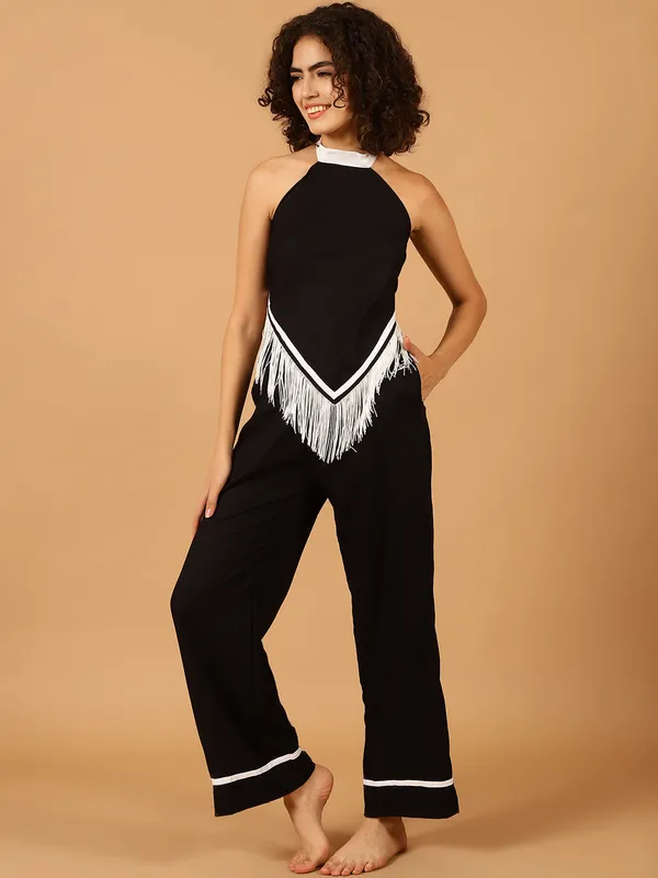 Black_Solid_Co-Ord_Set_With_White_Fringes_for_Women