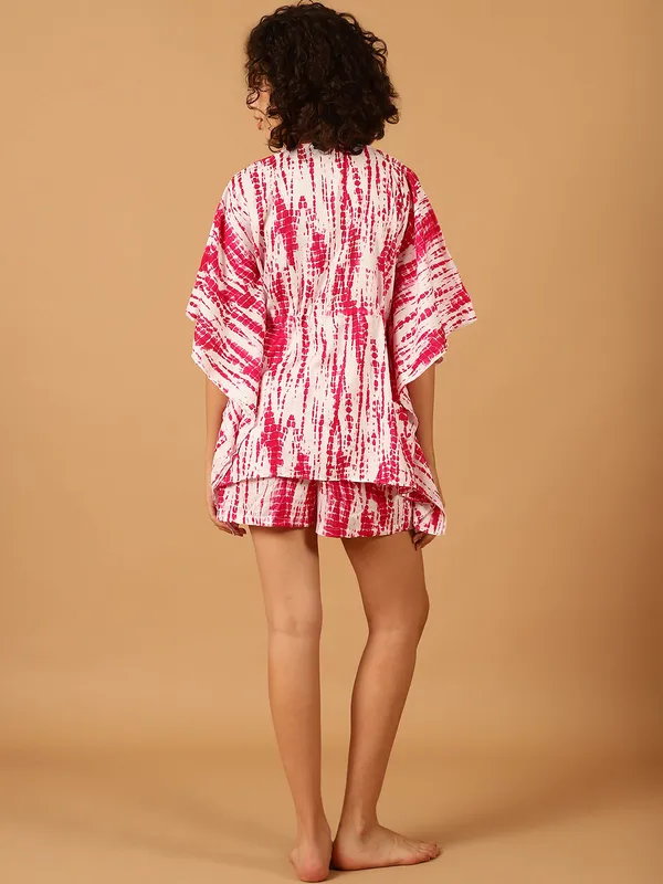 Pink_Tie_&_Dye_Printed_Kaftan__With_Shorts_Set_for_Women