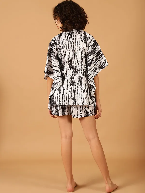 Black_Tie_&_Dye_Printed_Kaftan__With_Shorts_Set_for_Women