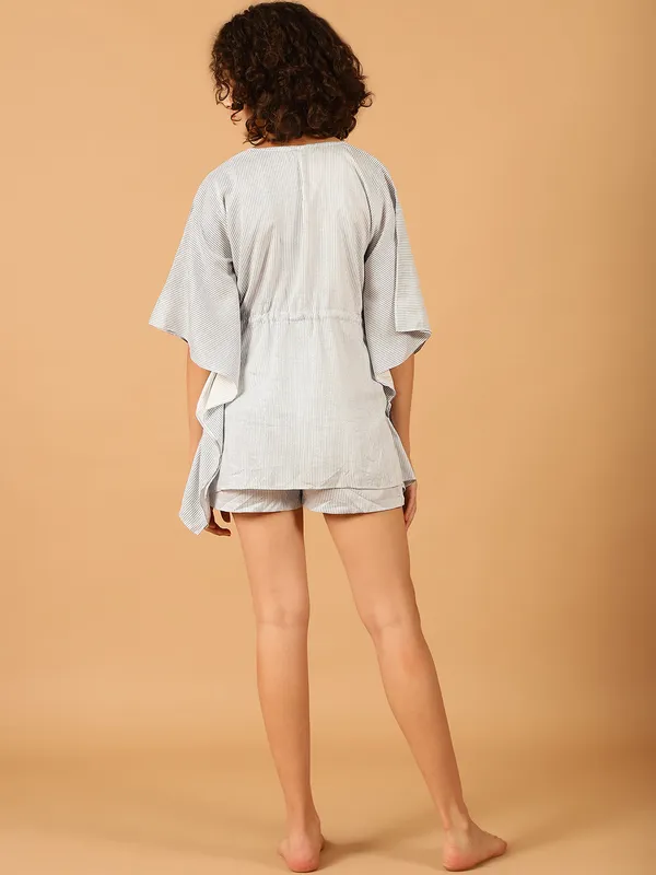 Blue_Stripes_Printed_Kaftan__With_Shorts_Set_for_Women