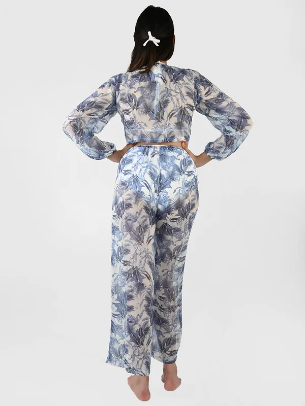 Blue_Leaf_Printed_Cover-Up_Co-Ord_Set_For_Women