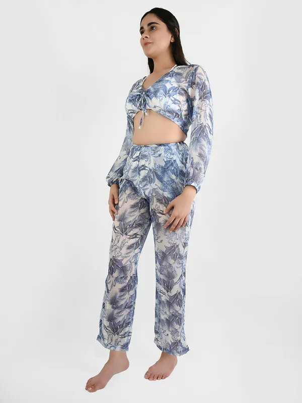 Blue_Leaf_Printed_Cover-Up_Co-Ord_Set_For_Women