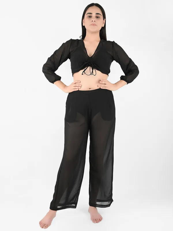 Black_Solid_Cover-Up_Co-Ord_Set_For_Women