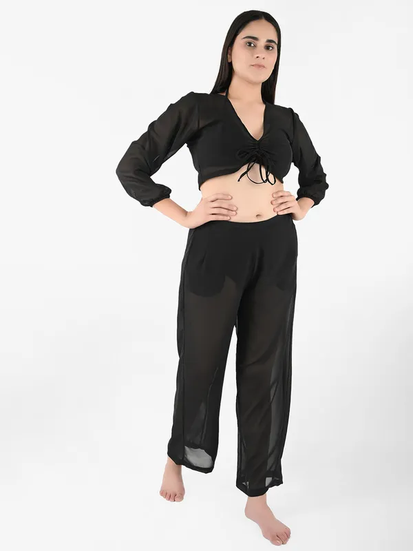 Black_Solid_Cover-Up_Co-Ord_Set_For_Women