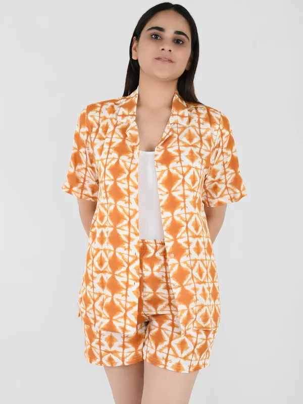 Mustard_Geometric_Printed_Cover_Up_Co-Ord_Set__For_Women