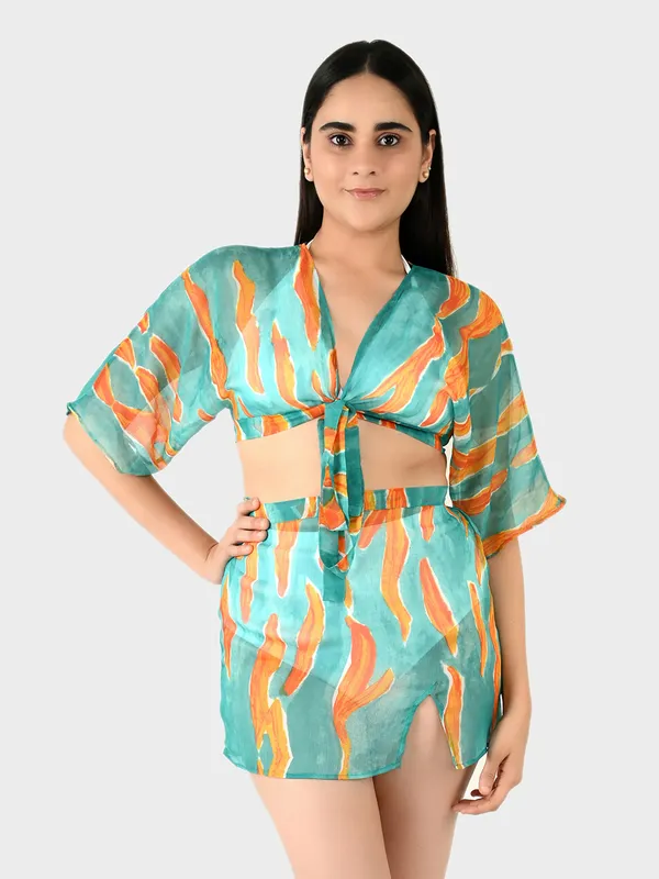 Green_Abstract_Printed_Cover-Up_Co-Ord_Set__For_Women