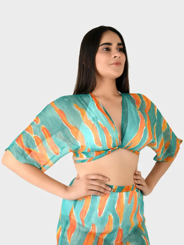 Green_Abstract_Printed_Cover-Up_Co-Ord_Set__For_Women